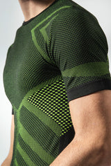 Maglia Termica Uomo Manica Corta Energy - Nero / Verde