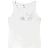 ESS Logo Tank Rhinestone G - Bianco
