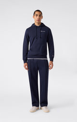 Felpa con Cappuccio e Logo Ricamato Icons - Blu Navy