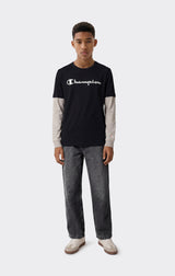 Maglia a Maniche Lunghe con Script Logo - Nero