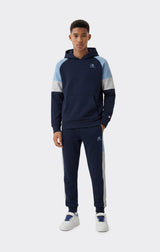 Felpa con Cappuccio e Color Block - Blu Navy