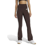 Leggings Optime Essentials 3-Stripes Flared - Marrone