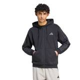 Giacca Sportiva in Pile Essentials 3-Stripes - Nero
