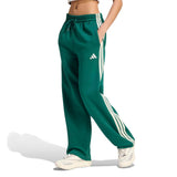 Pantaloni in Pile Essentials 3-Stripes Open-Hem - Verde