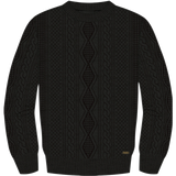 Maglione a Trecce in Misto Cotone - Vintage Black Heather