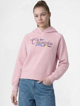 Felpa con Cappuccio e Logo - Rosa