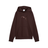 Felpa con cappuccio e paillettes Essentials da donna - Marrone Cioccolato