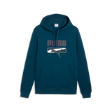 Felpa con cappuccio in pile PUMA Sport Logo Play da uomo - Verde Petrolio