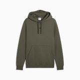 Felpa con cappuccio in pile con logo Essentials N.1 da uomo - Verde Muschio