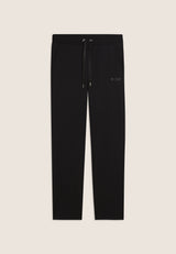 Pantalone in Felpa Leggera Garzata con Logo Strass