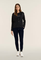 Pantalone Pantaloni Sportivi con Polsini e Vita in Costina