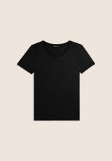 T-shirt Manica Corta con Cut-Out e Strass