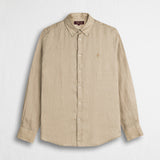 Camicia 100% lino manica lunga - Khaky