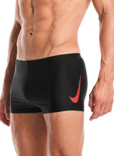 Costume Boxer Swim Logo Graphic Square Leg - Nero/Rosso