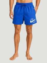 Costume Boxer Swim Logo Lap 5" Volley - Blu