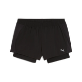 Shorts da running 2 in 1 VELOCITY 3" da donna - Nero