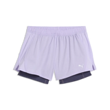 Shorts da running 2 in 1 VELOCITY 3" da donna - Lavanda Chiaro