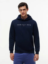 Felpa Regular Linear Logo - Dark Blue