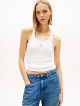 Canotta Slim Fit a Coste - Ecru