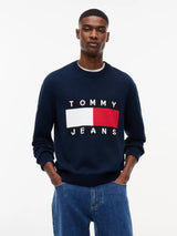 Maglione Flag Logo Crewneck - Dark Night Navy