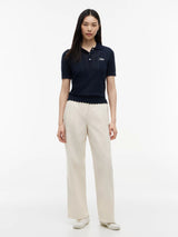 Pantalone Wide Leg Stretch Chino - Ancient White