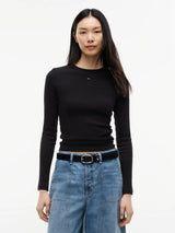 T-Shirt Slim Essential Rib - Black