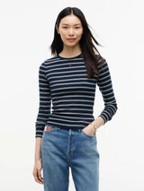 T-Shirt Slim Essential Rib - Dark Blue