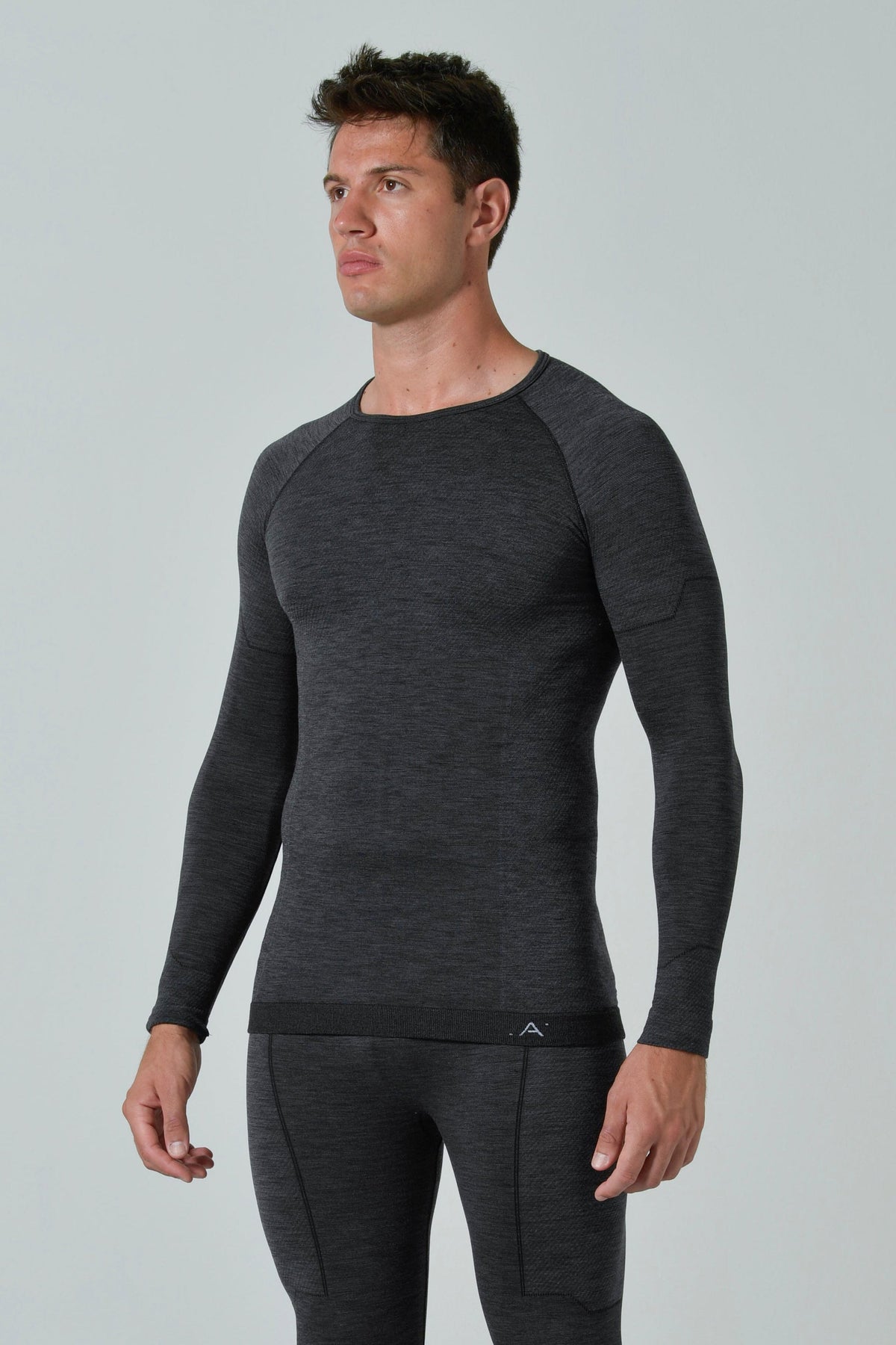 Risalti Maglia Termica a Manica Lunga in Lana Merino - Antracite