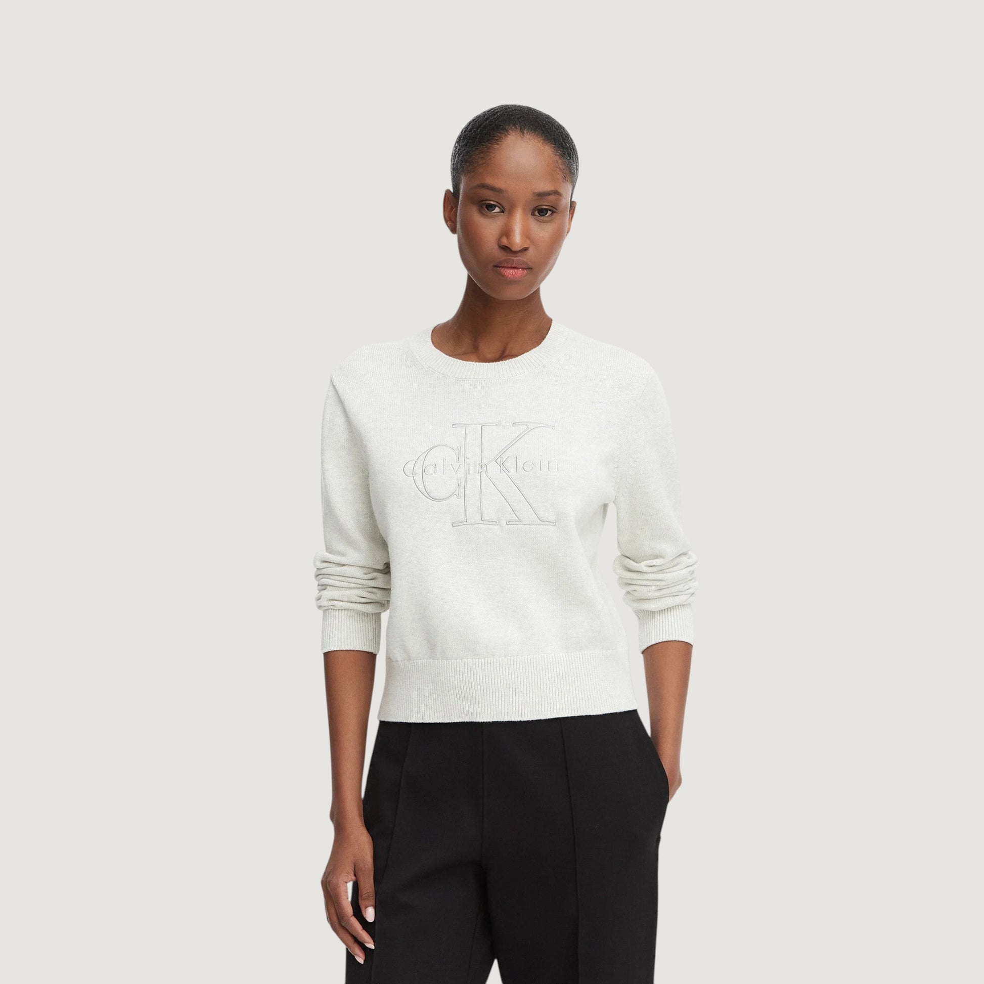 Calvin Klein Maglione Bc01 Light Grey