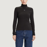 Maglia a Maniche Lunghe Woven Label Turtl - Nero
