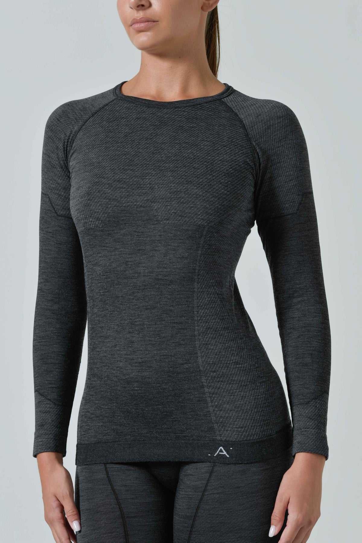 Risalti Maglia Termica a Manica Lunga in Lana Merino - Antracite
