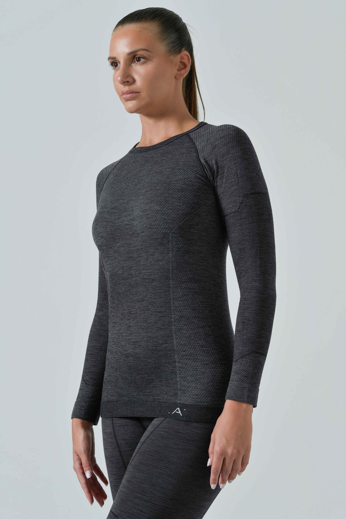Risalti Maglia Termica a Manica Lunga in Lana Merino - Antracite