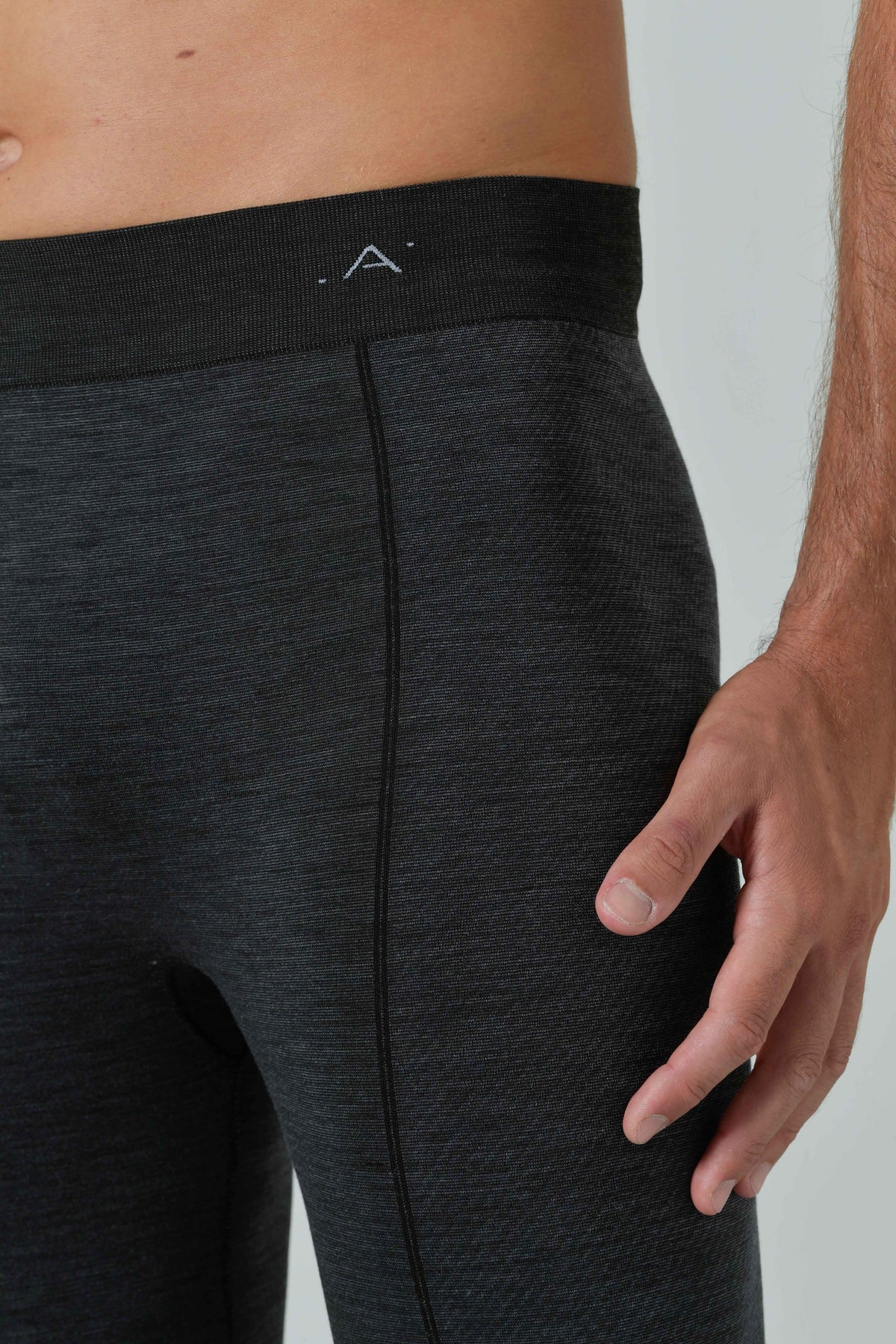 Risalti Leggings Uomo Termico Lana Merino - Antracite