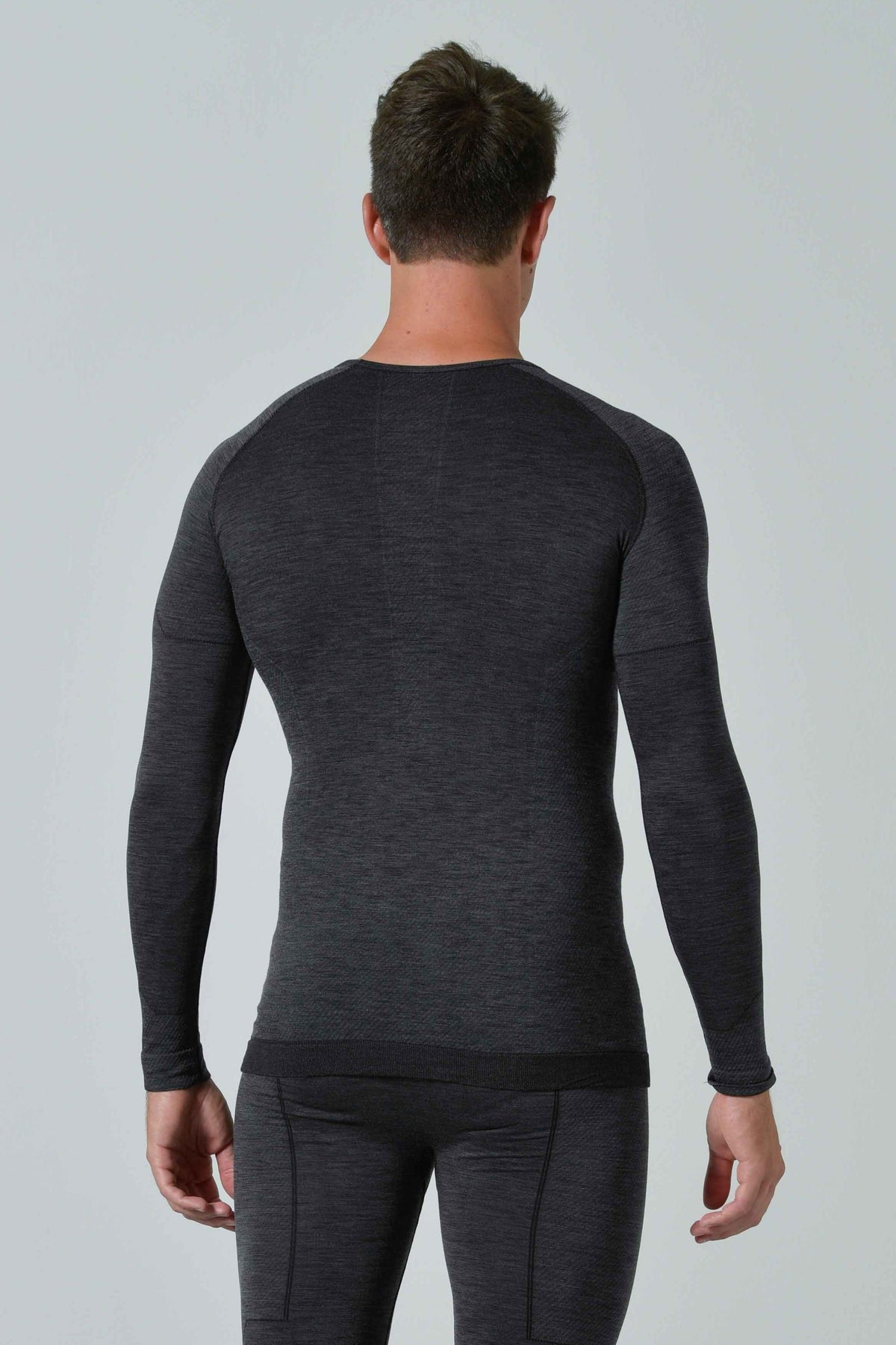 Risalti Maglia Termica a Manica Lunga in Lana Merino - Antracite