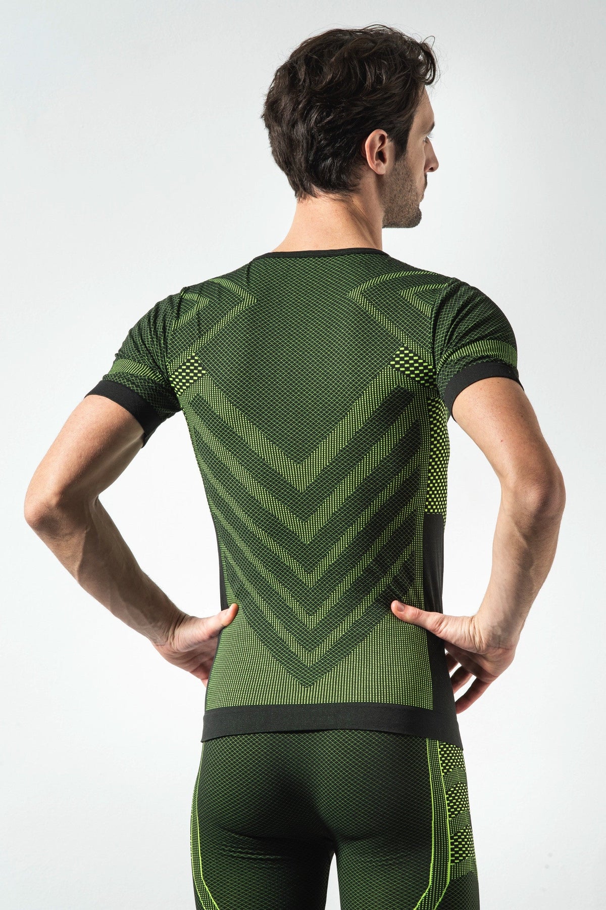 Risalti Maglia Termica Uomo Manica Corta Energy - Nero / Verde