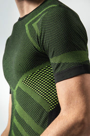 Risalti Maglia Termica Uomo Manica Corta Energy - Nero / Verde