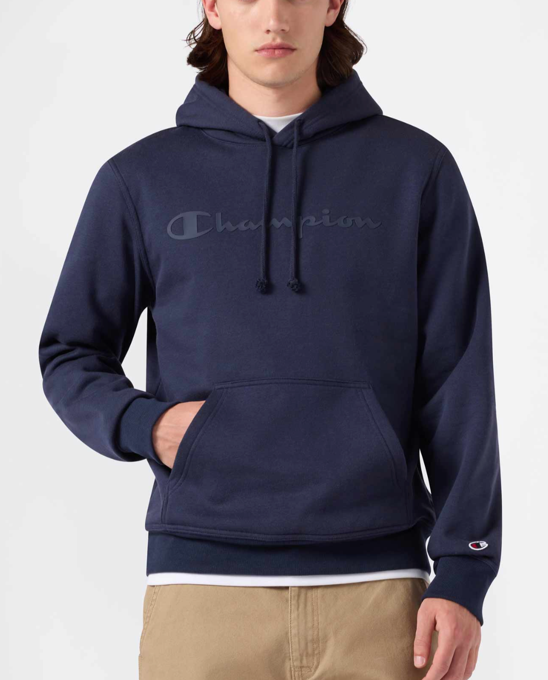 Felpa con Cappuccio e Tasca a Marsupio - Blu Navy