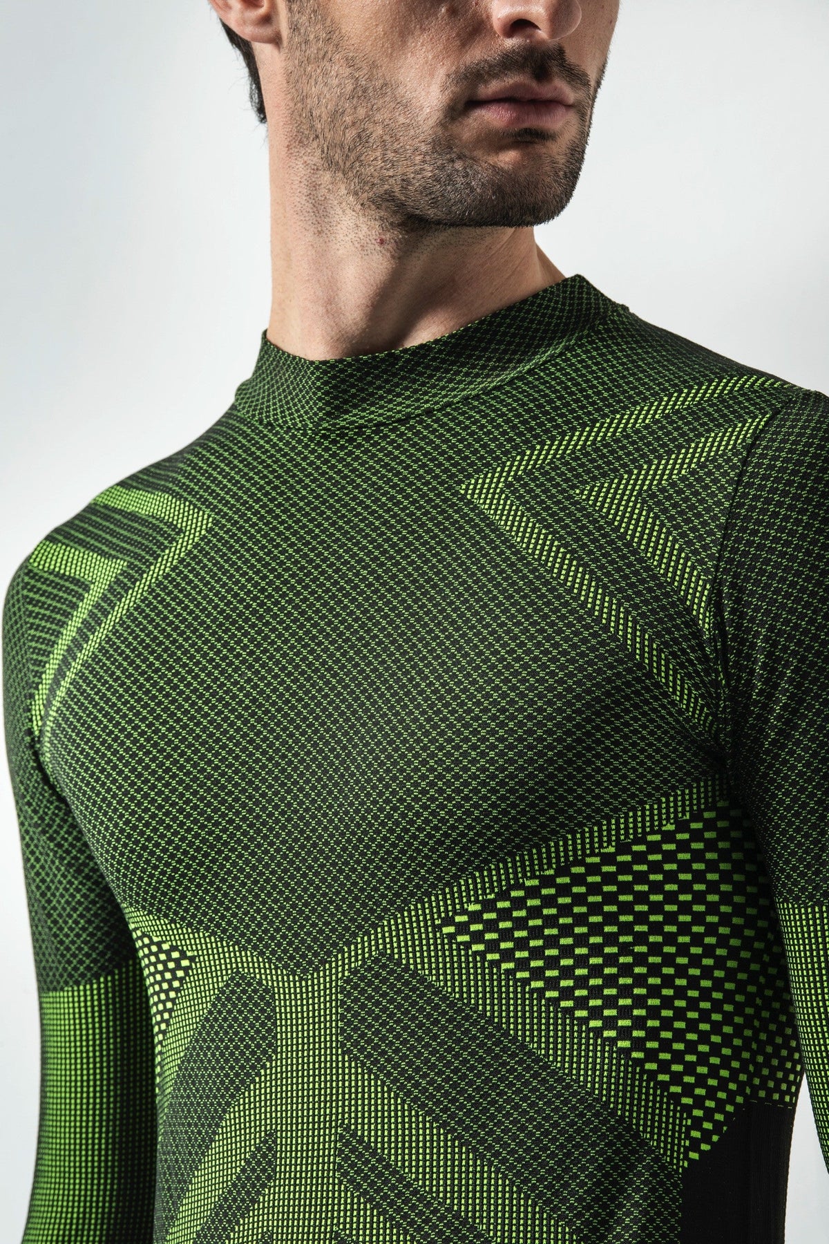 Risalti Maglia Termica Uomo Collo Alto Energy - Nero / Verde