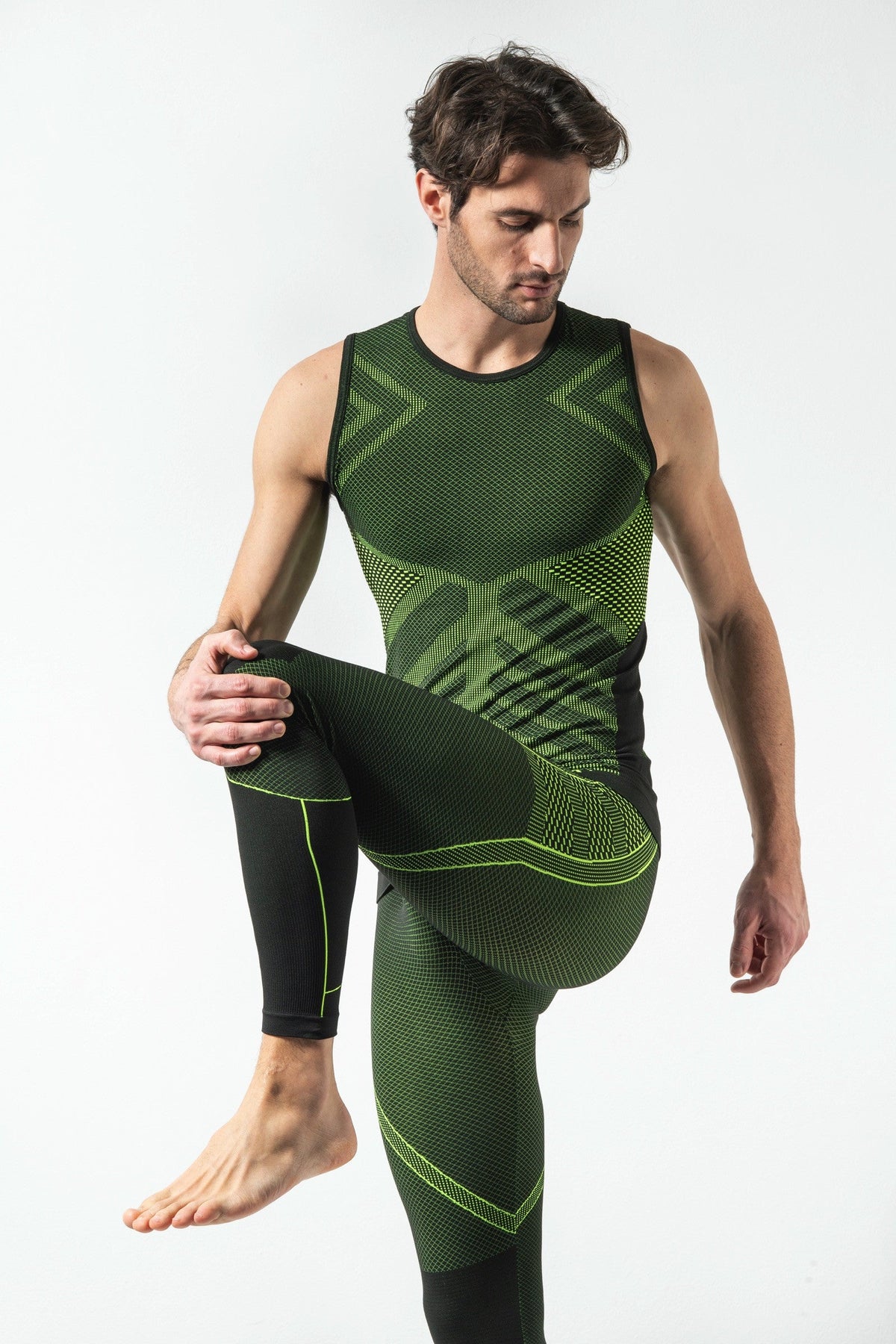 Risalti Pantalone Termico Uomo Leggings Energy - Nero / Verde
