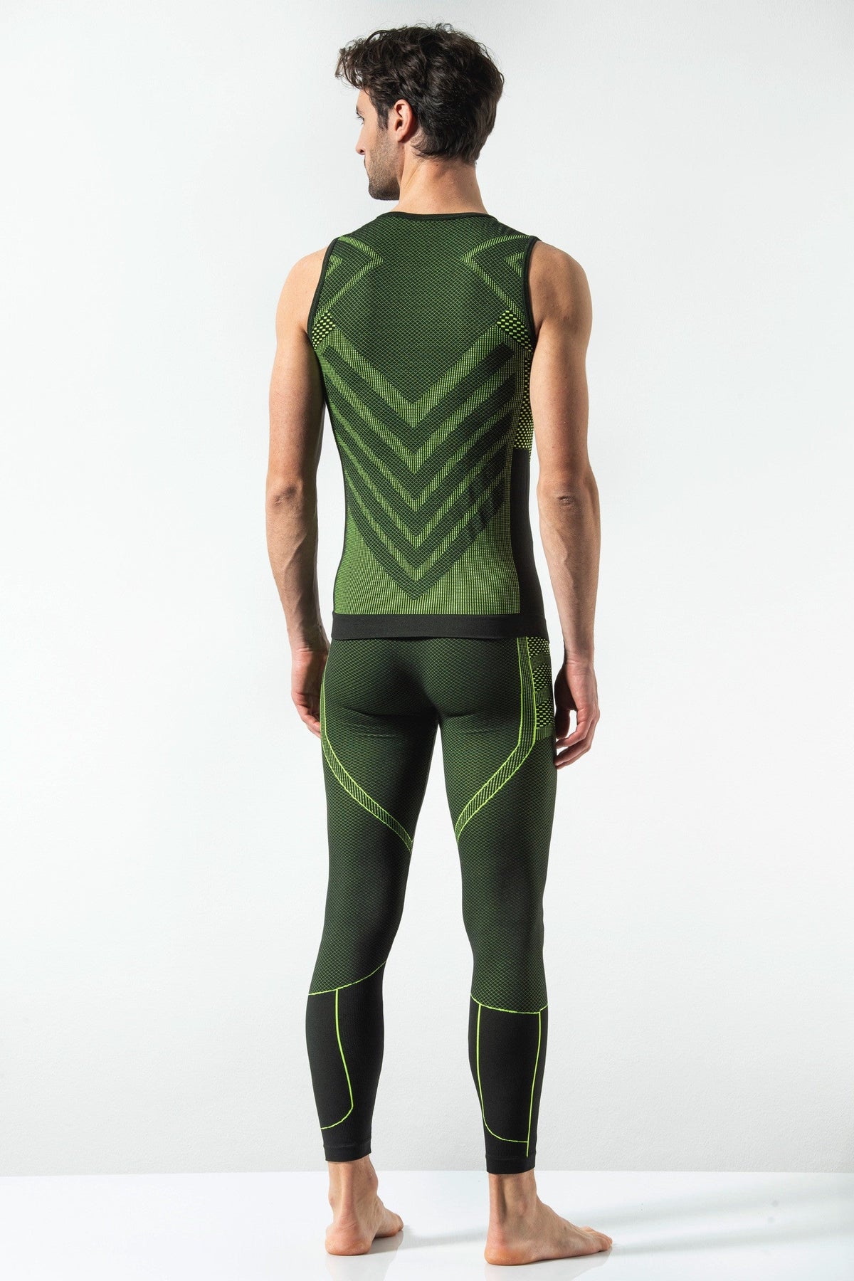 Risalti Pantalone Termico Uomo Leggings Energy - Nero / Verde