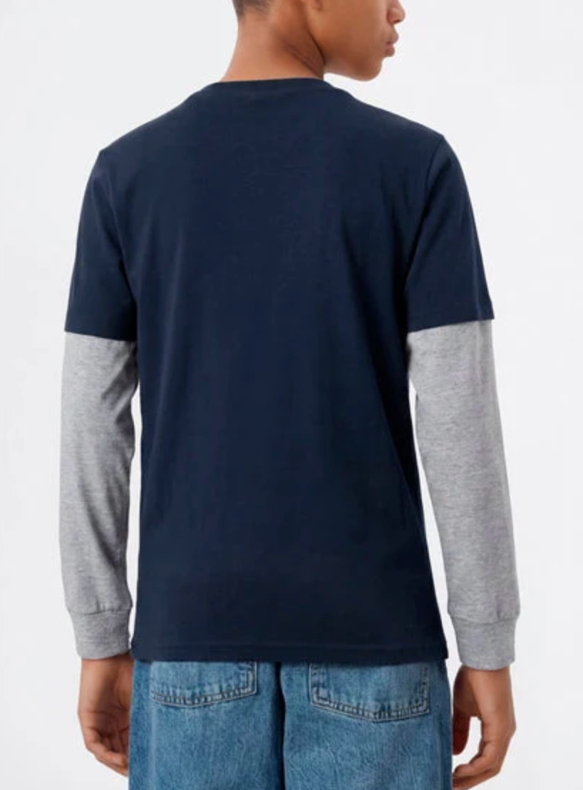 Maglia a Maniche Lunghe con Script Logo - Blu Navy