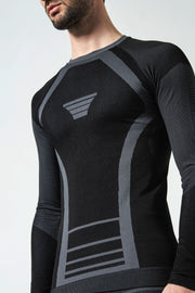 Risalti Maglia Termica Uomo Manica Lunga Extreme - Nero / Antracite