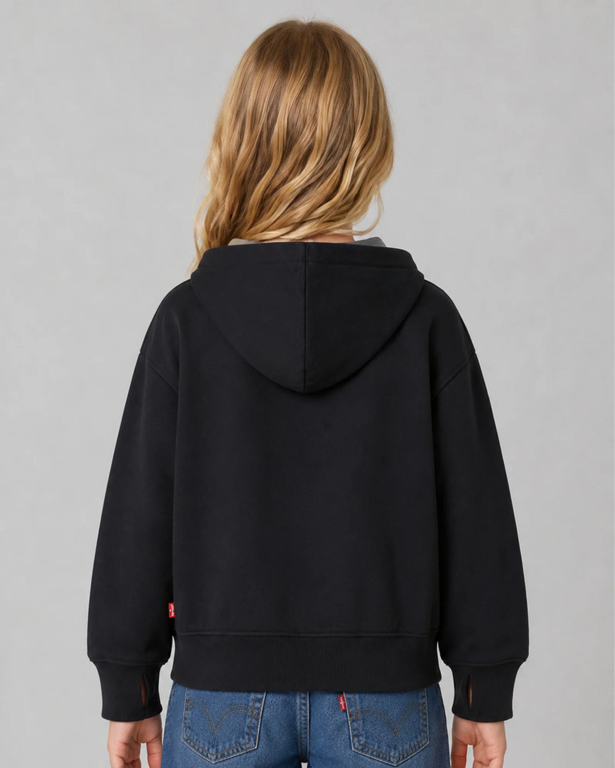 Felpa con Cappuccio Batwing Bambino - Nero