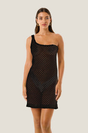 Abito Corto Natural Mesh - Nero
