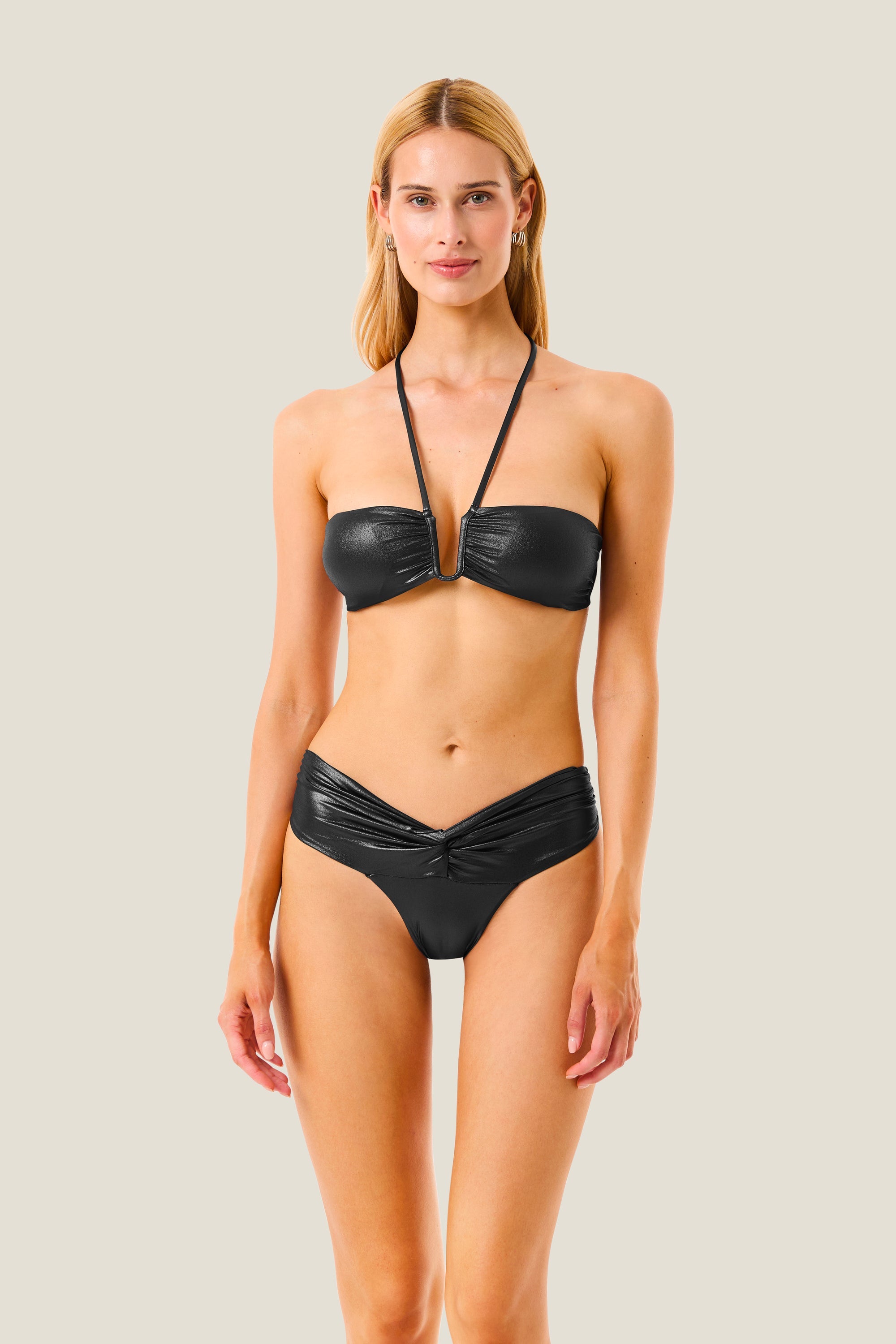 Bikini Fascia Metallic Touch Resort - Nero