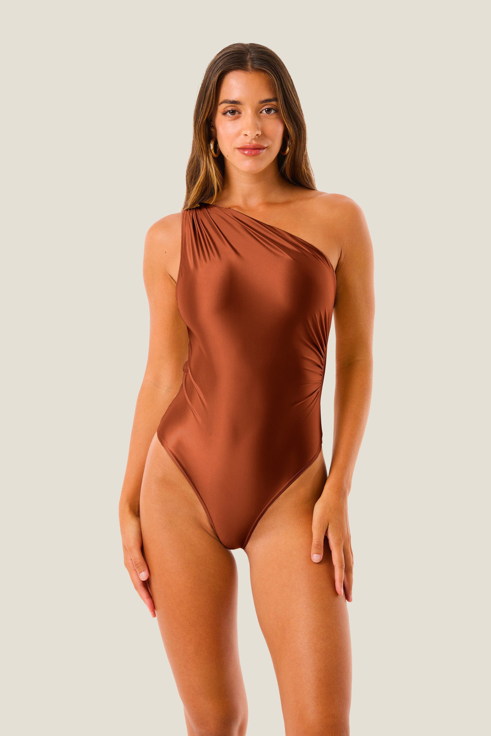 Body Drappeggiato Lurex Gloss - Bronzo