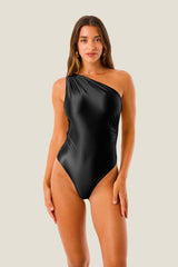 Body Drappeggiato Lurex Gloss - Nero