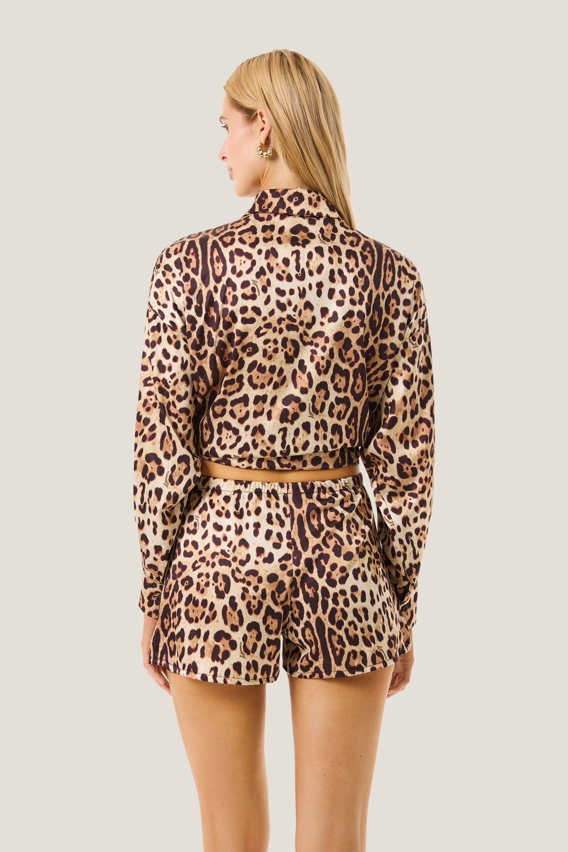 4giveness Camicia Crop Leopard Basic Multicolor