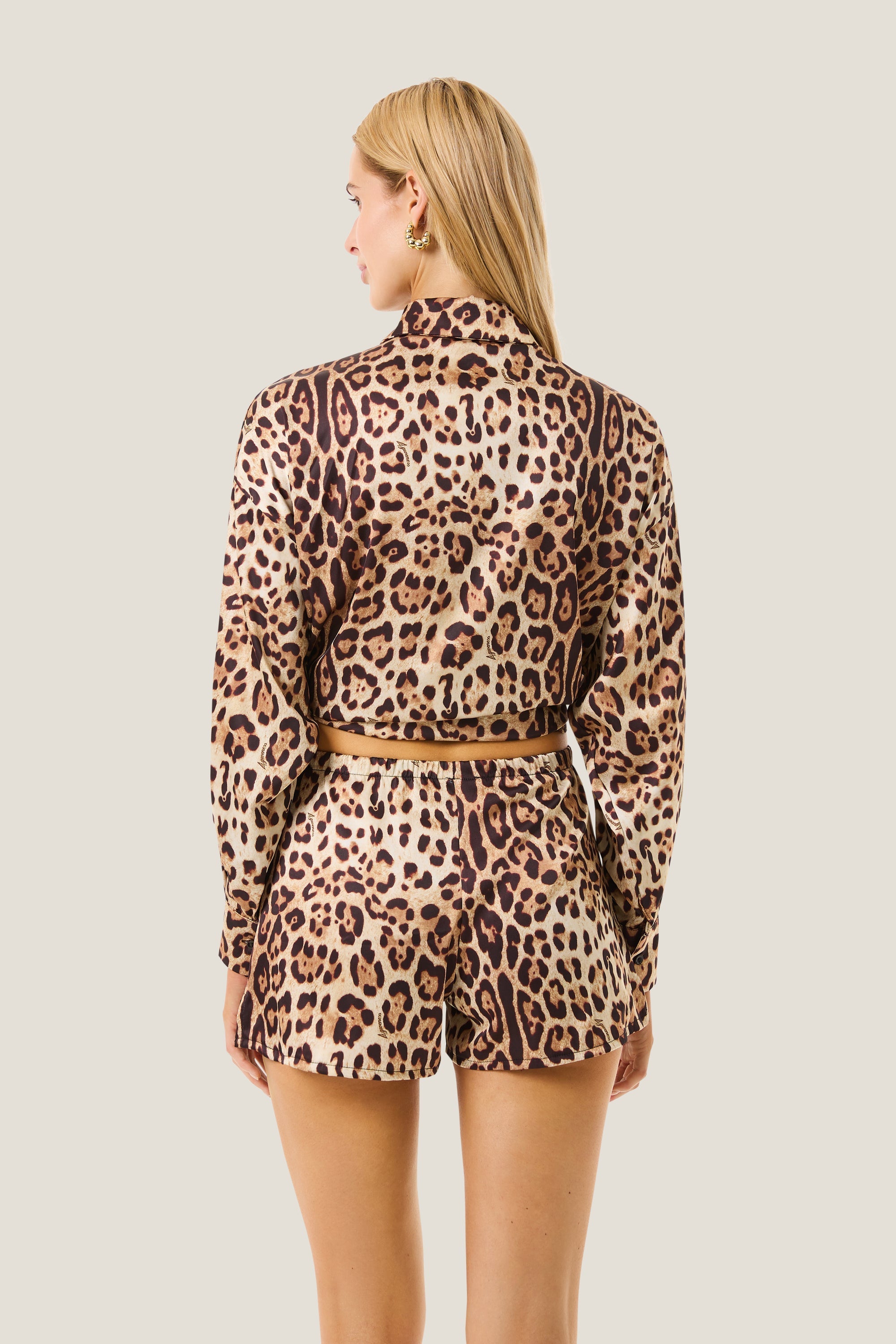 4giveness Camicia Crop Leopard Basic Multicolor