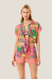 4giveness Camicia Crop Pop Foulard Multicolor